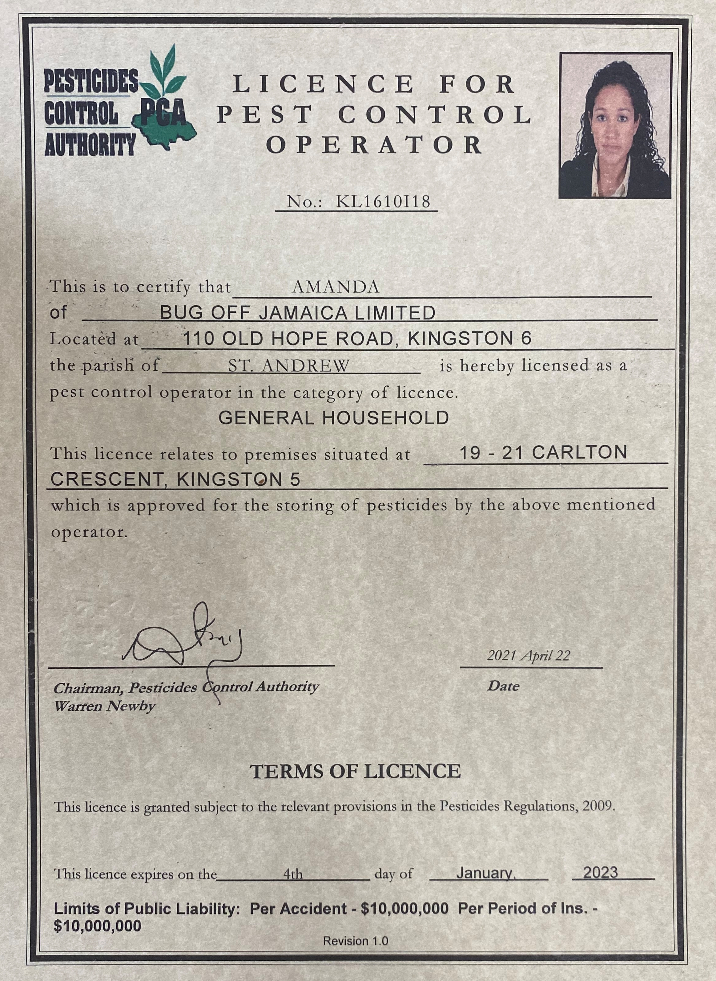 Bugoff licence